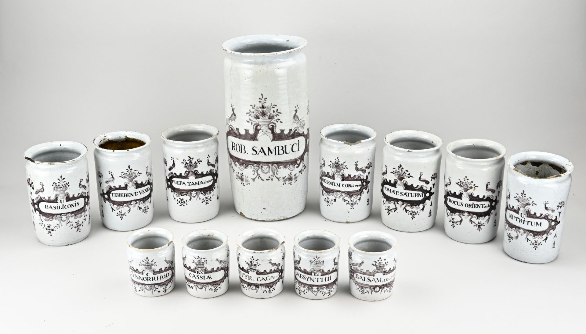 Series 18th century apothecary jars (13x) - Image 2 of 2