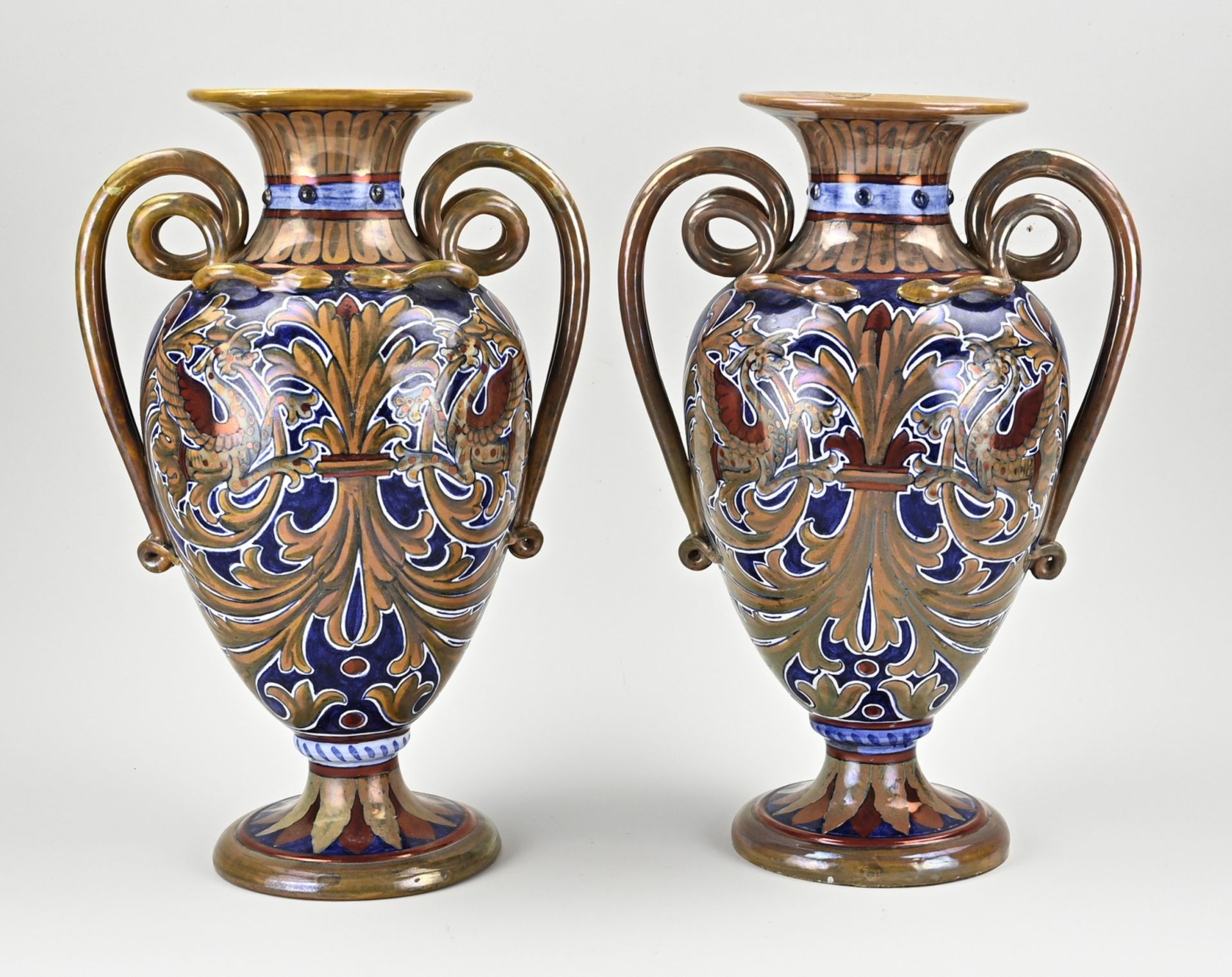 Pair of Italian vases, 1900