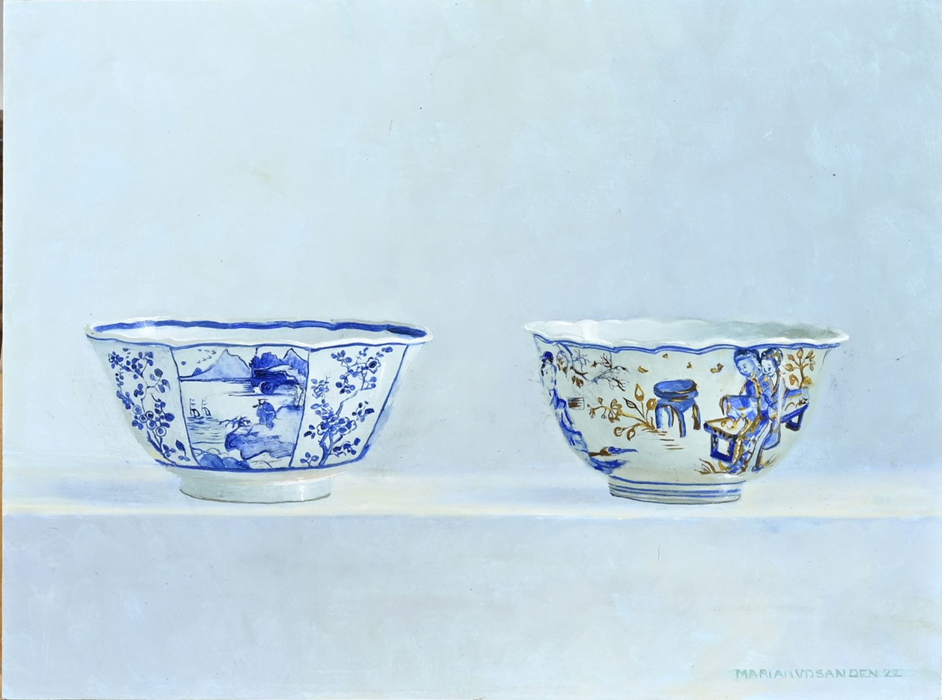 M. v/d Sanden, Two Chinese porcelain bowls