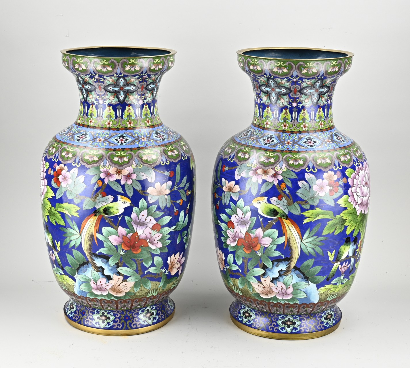 Two cloisonné vases, H 50 cm.