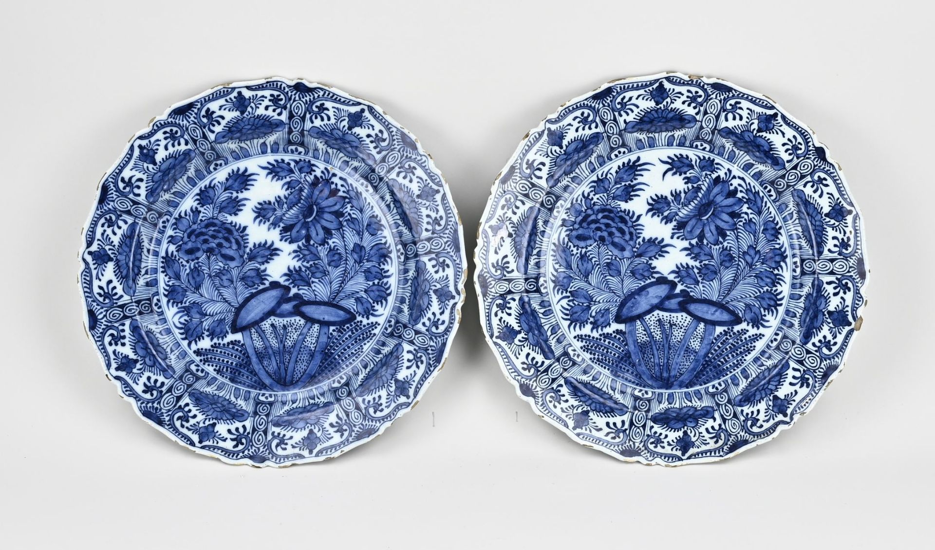 Two Delft dishes Ø 31 cm.