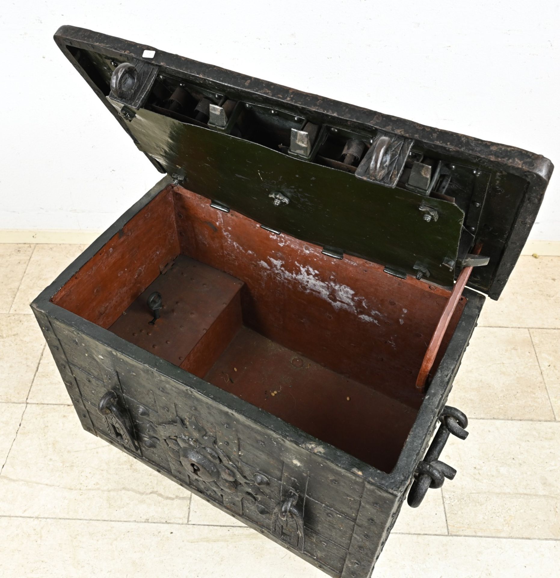 Rare wrought iron cash box - Image 3 of 4