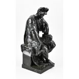Antique bronze figure, Thinking Roman