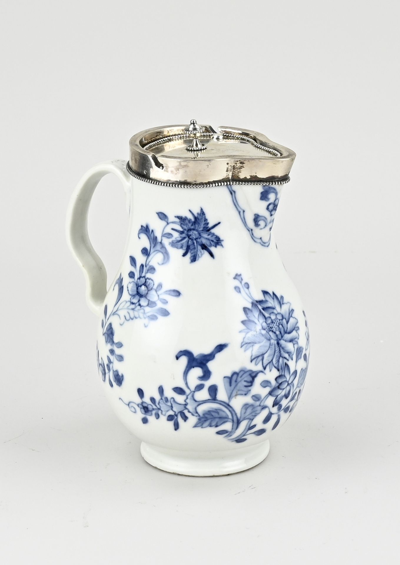 Chinese jug with silver lid, H 16 cm. - Image 2 of 3