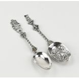 2 silver birth spoons