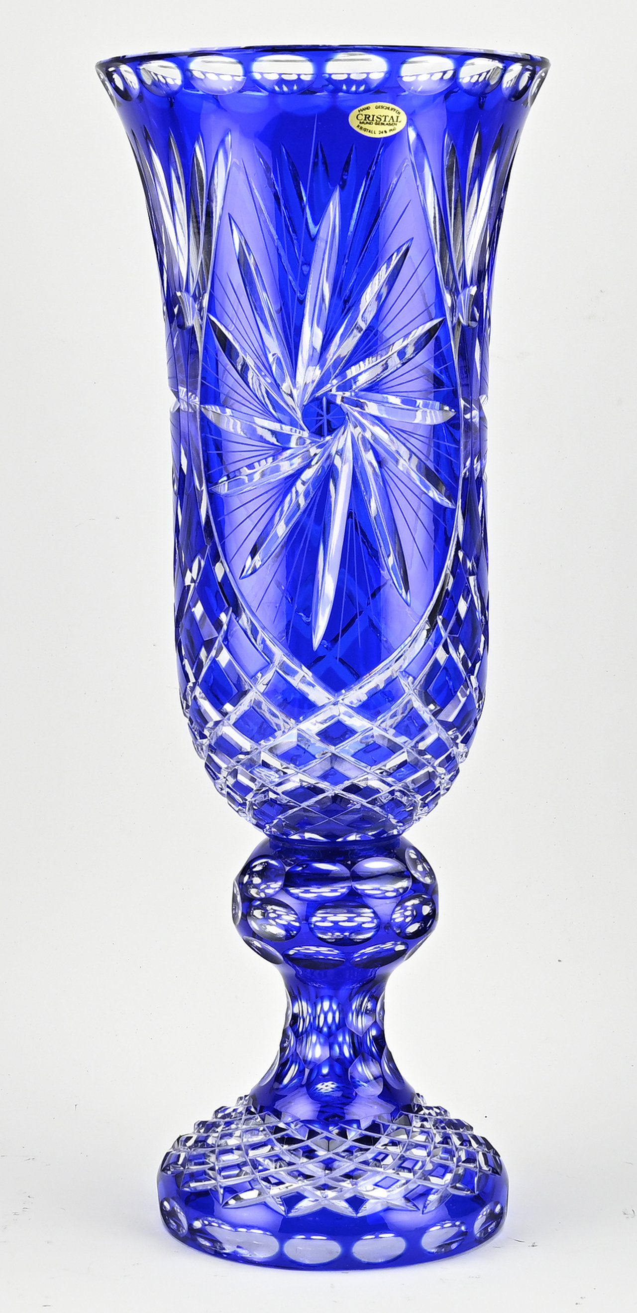 Bohemian blue vase, H 54 cm.