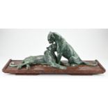 Art Deco figure, Reclining panthers