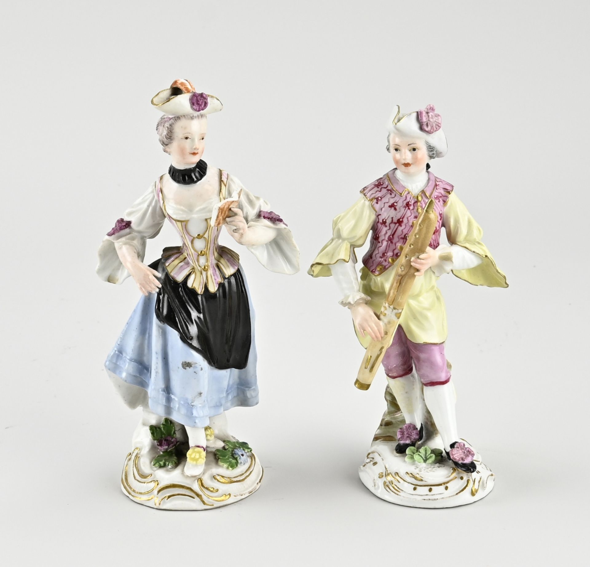 2 x 18th century Meissen figures