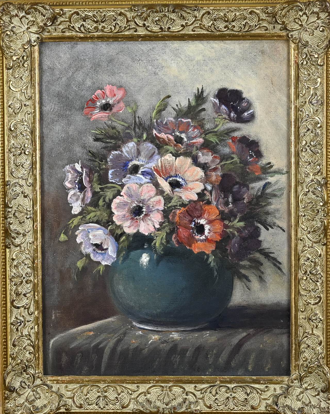 Unsigned, Ginger jar with flowers