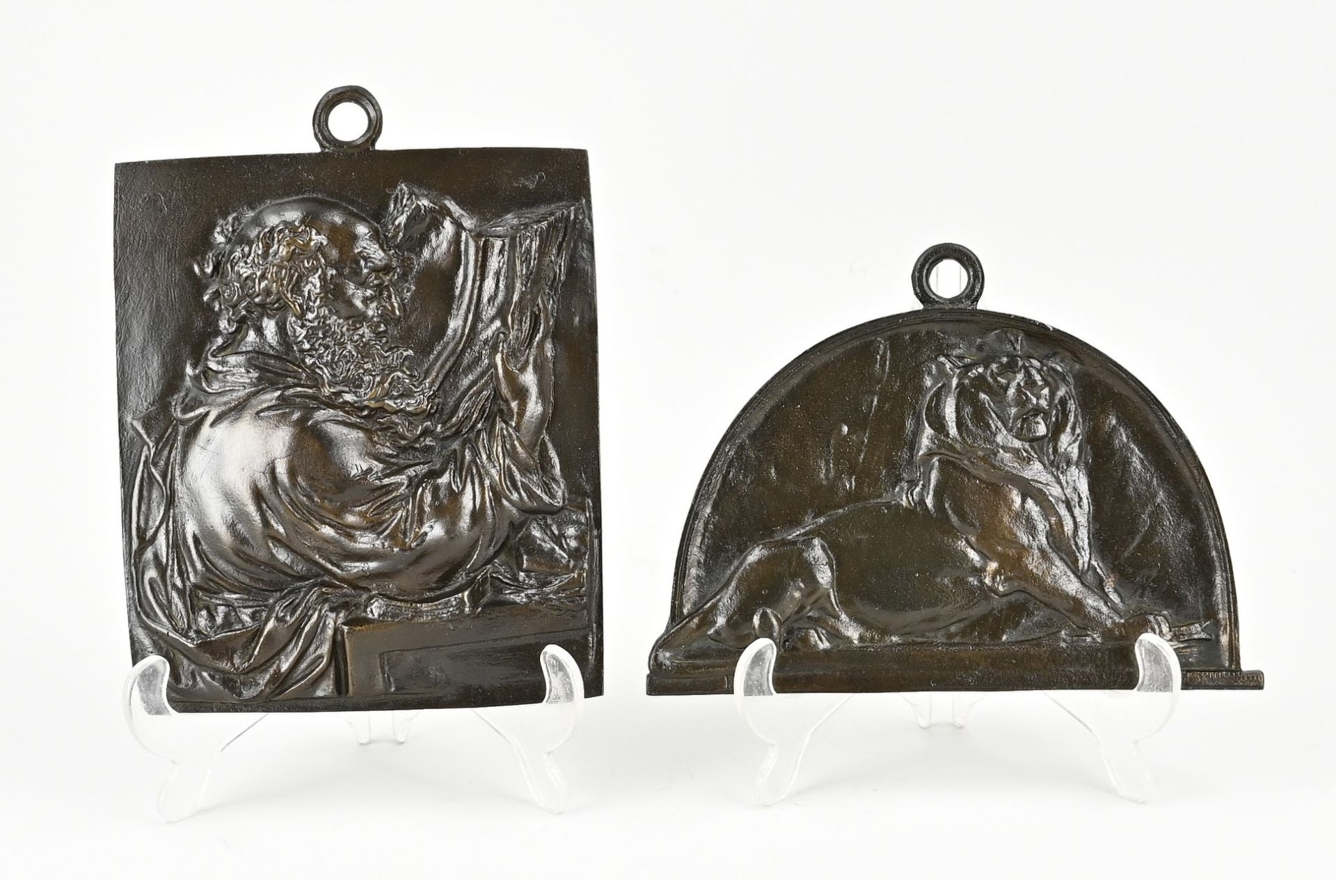 2x Bronze wall plaque