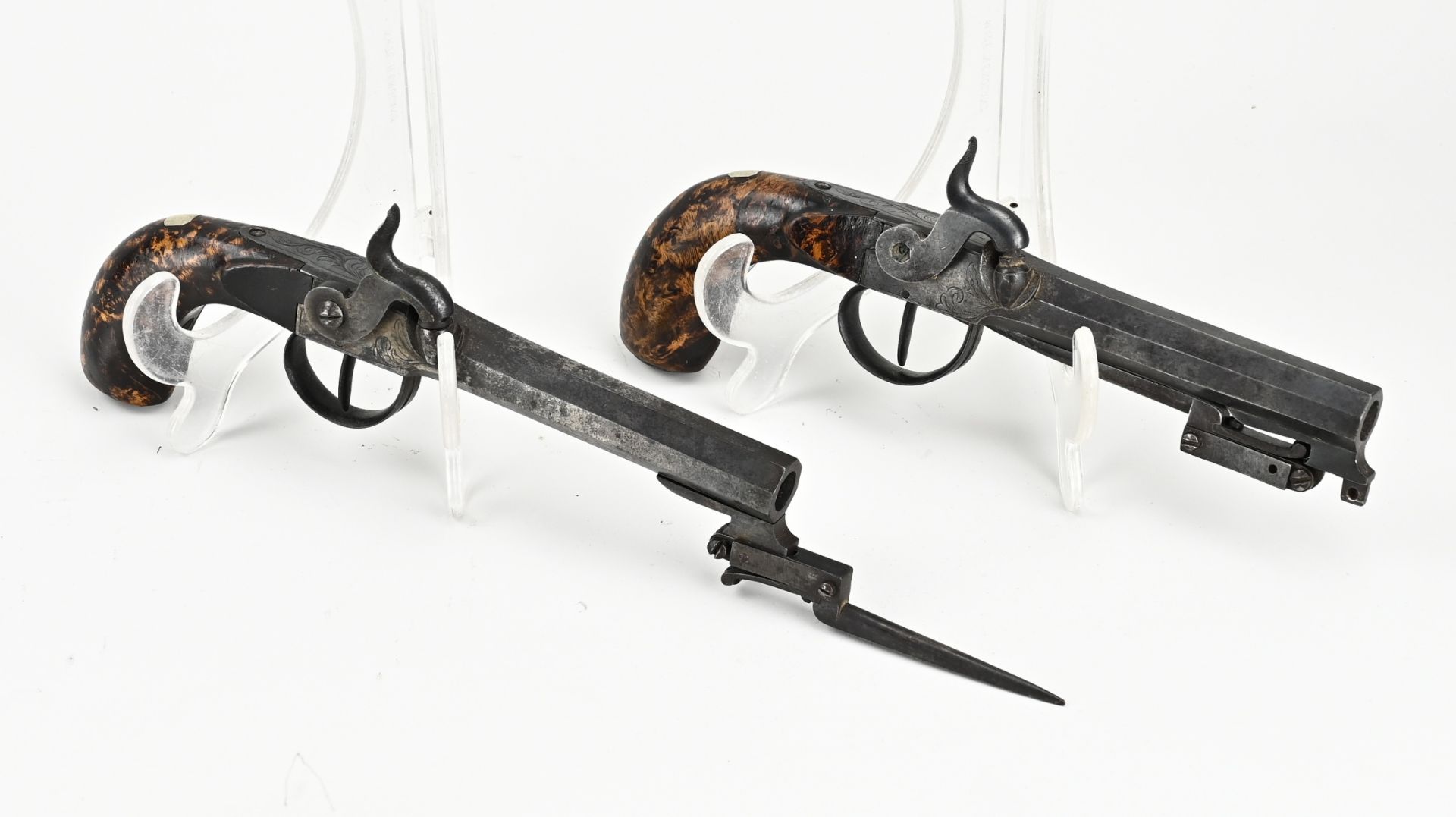 Set of rare pistols with bayonet