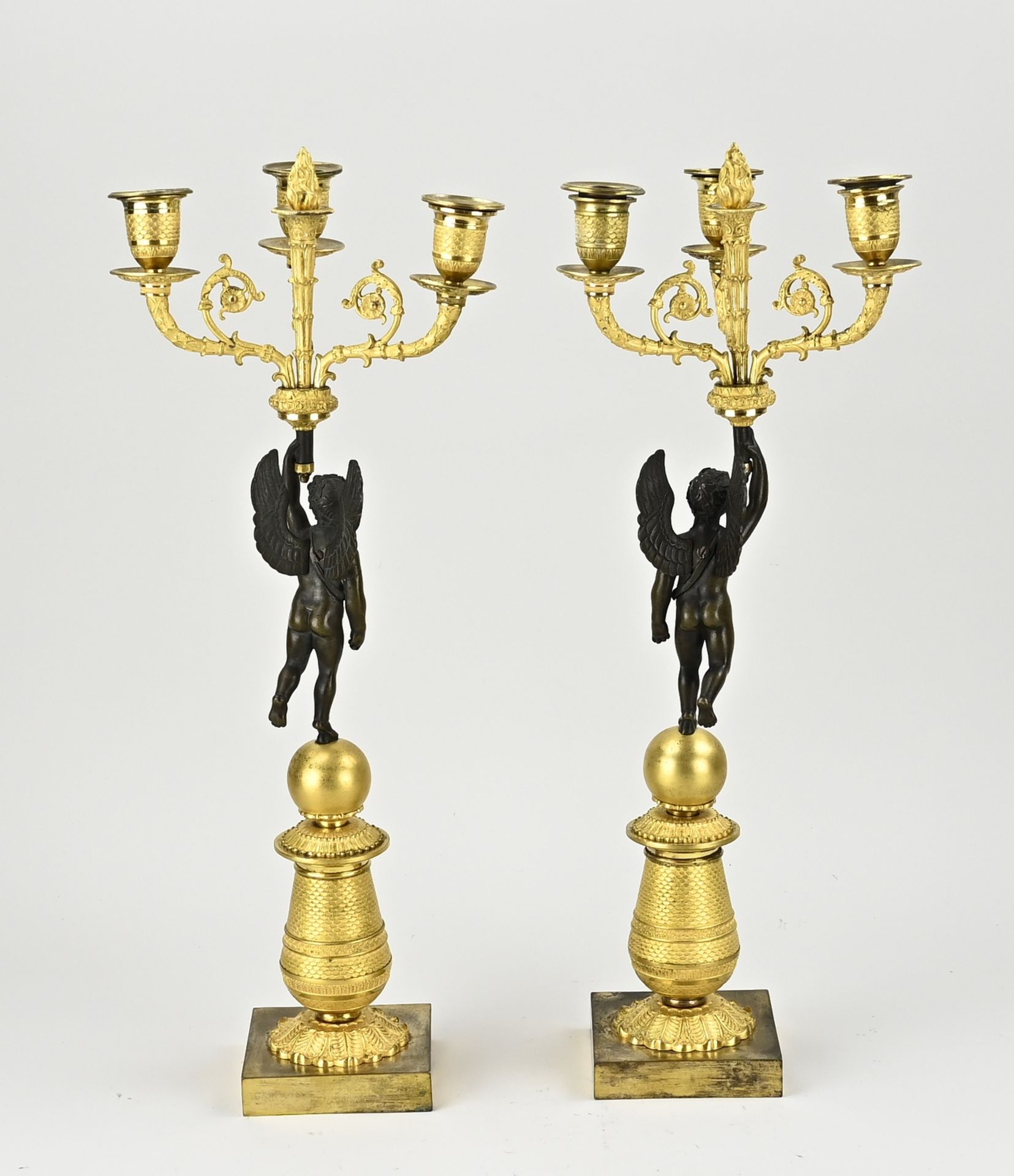 Rare set of Empire candlesticks, 1810 - Image 2 of 2