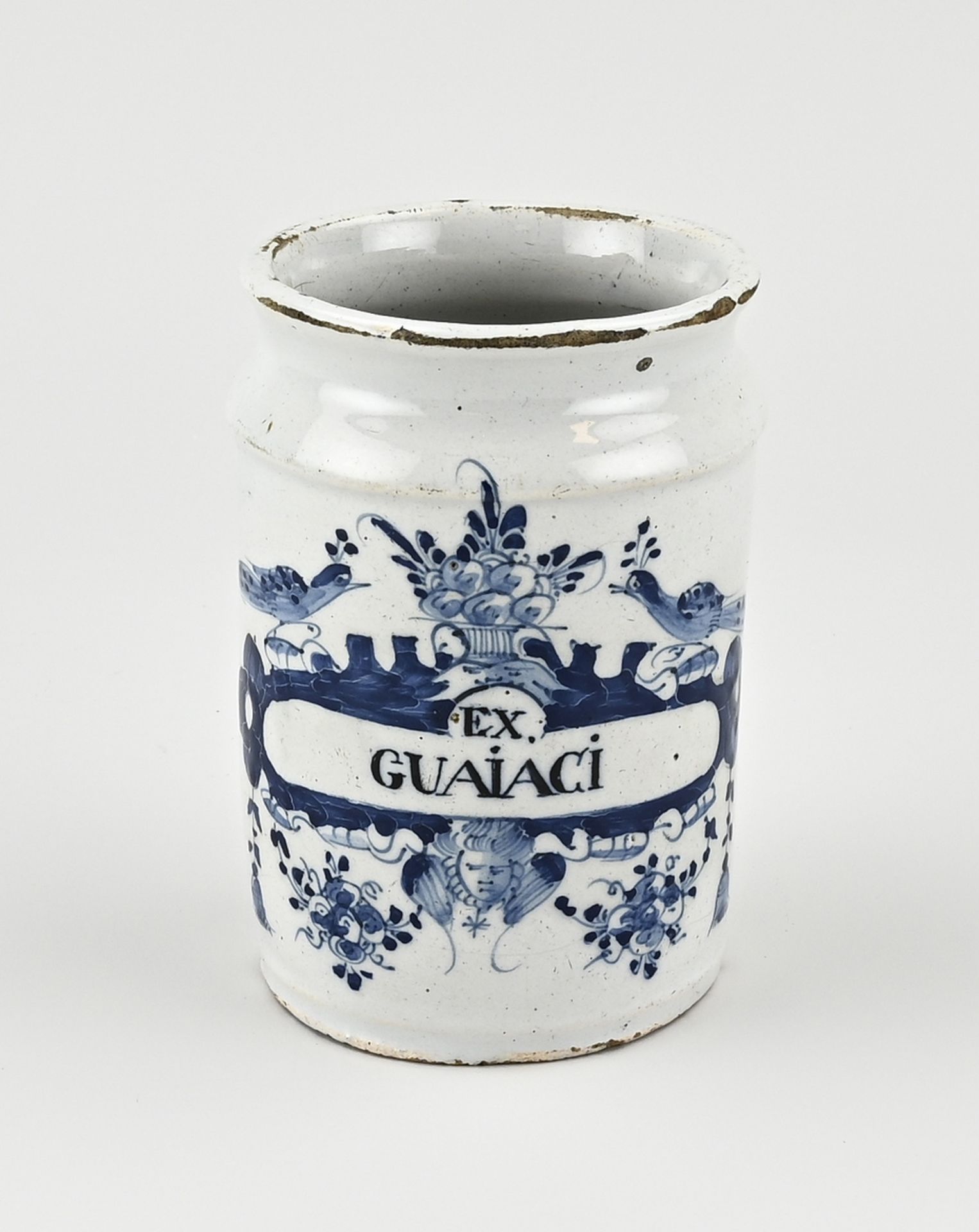 18th century Delft apothecary jar