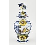 Delft vase with lid, H 36 cm.