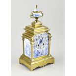 French mantel clock with porcelain plaques, 1880