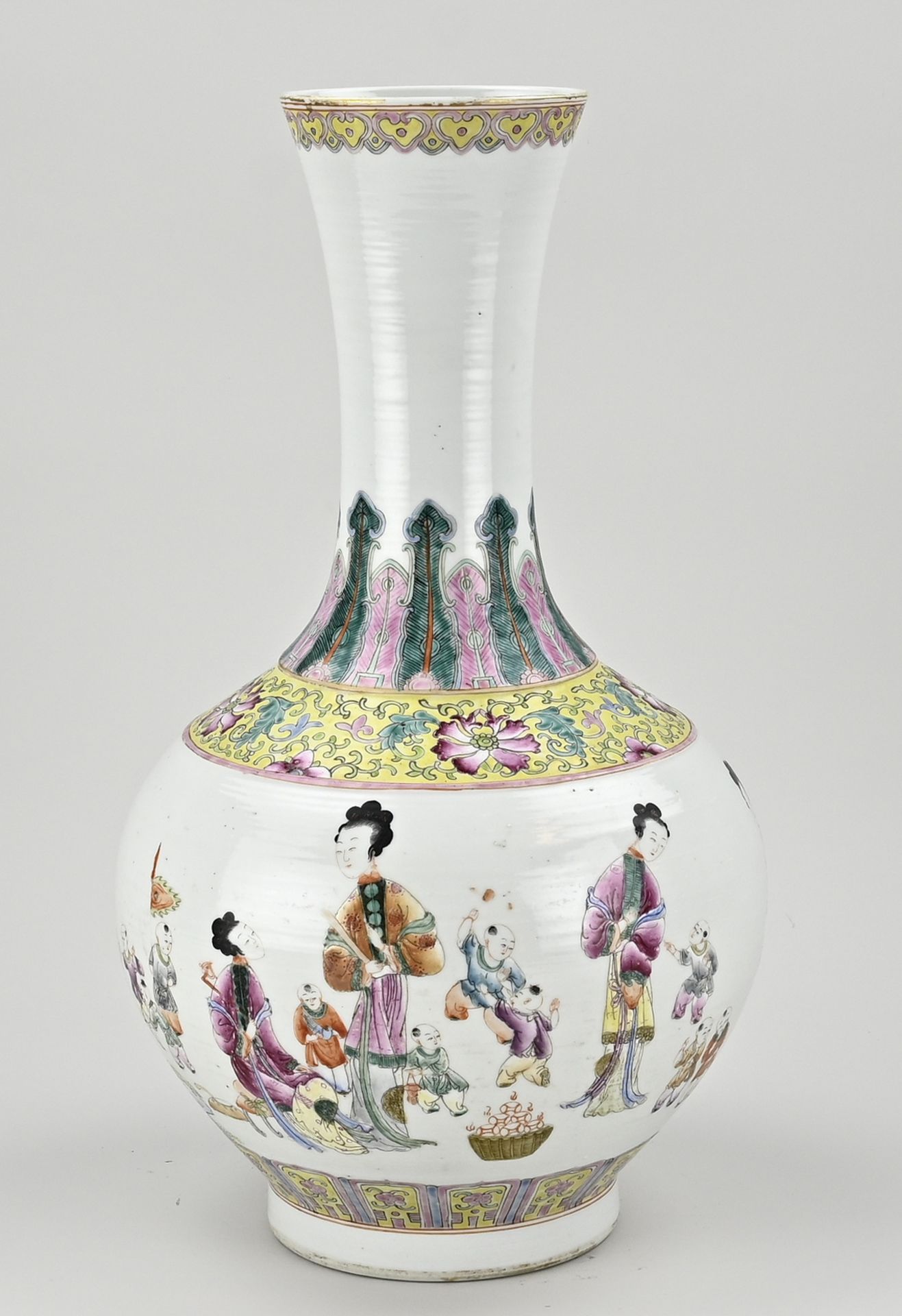 Chinese Family Rose vase, H 40.5 cm.