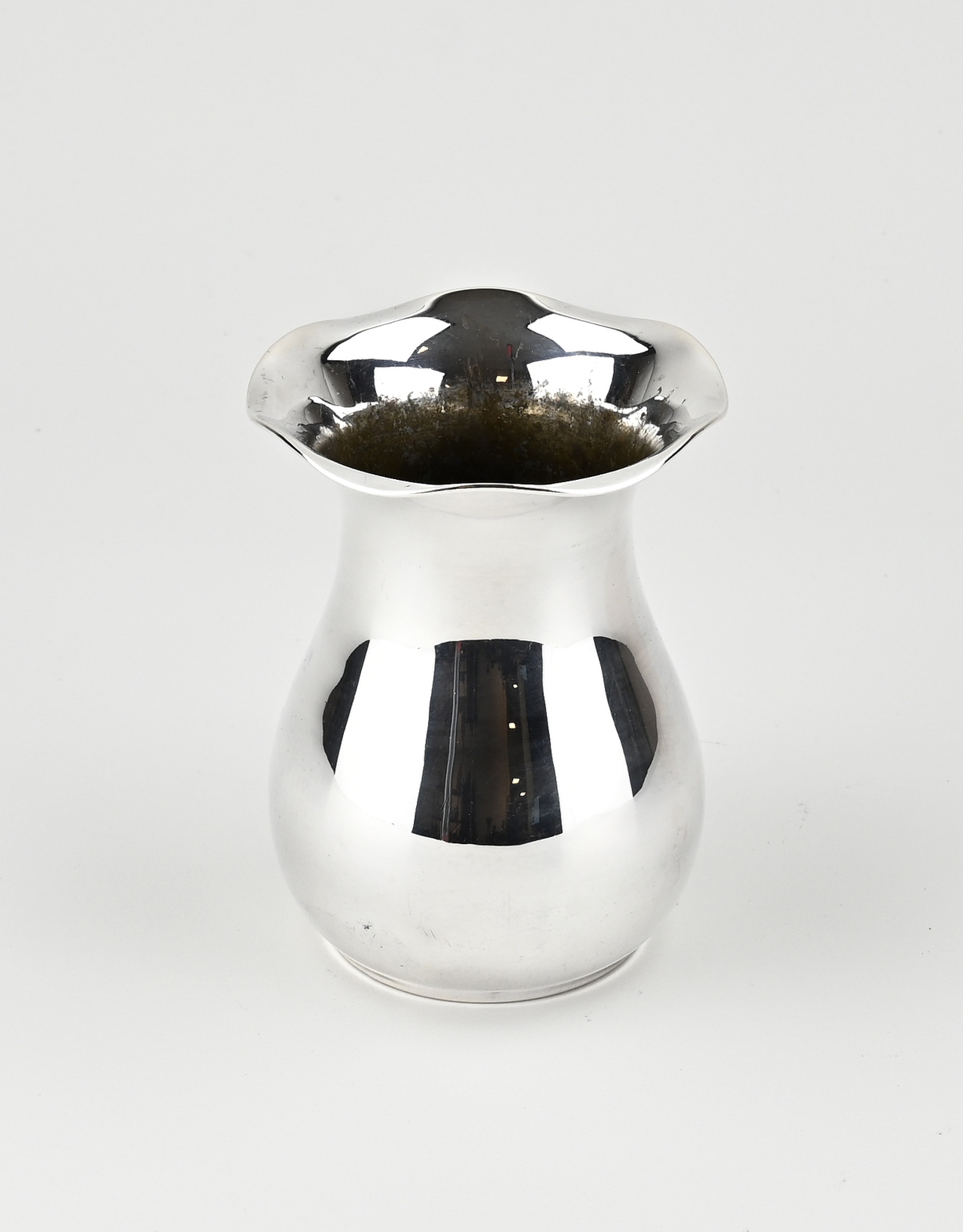 Silver globe vase