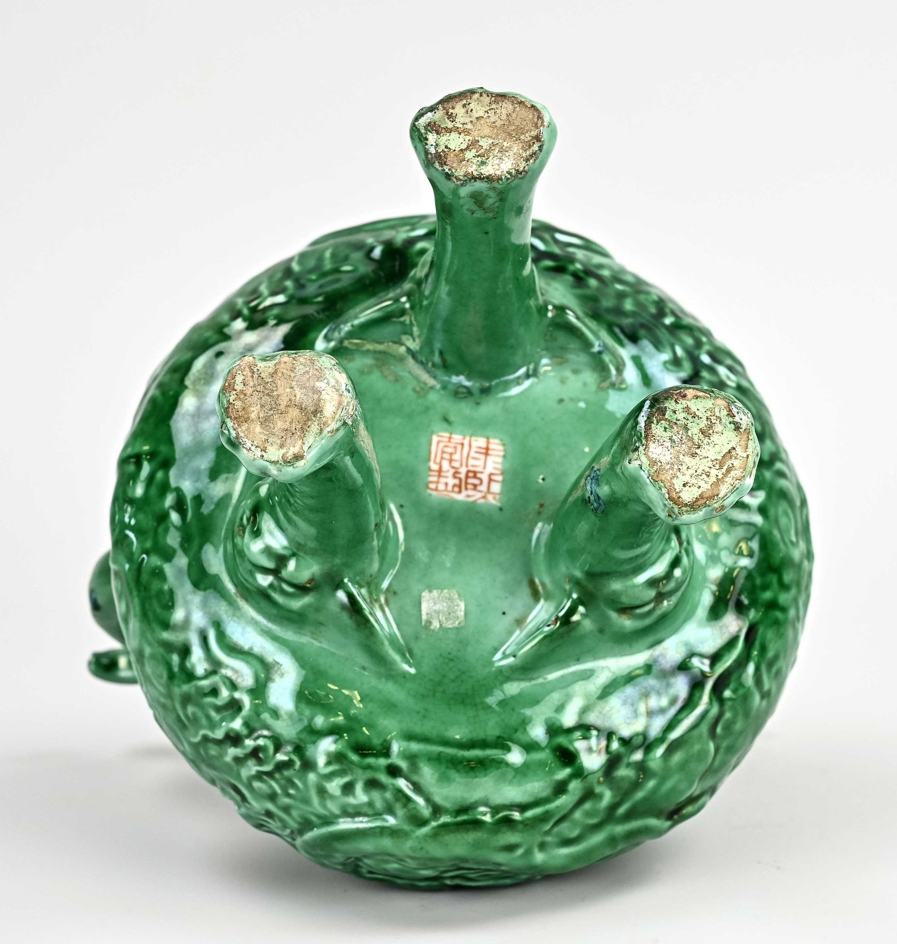 Antique Chinese incense burner Ø 17 cm. - Image 2 of 2