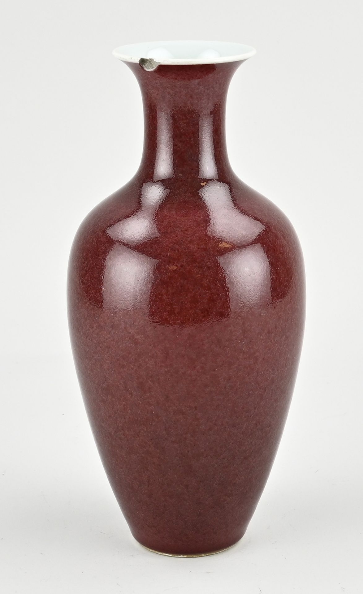 Chinese red glaze vase, H 24 cm.