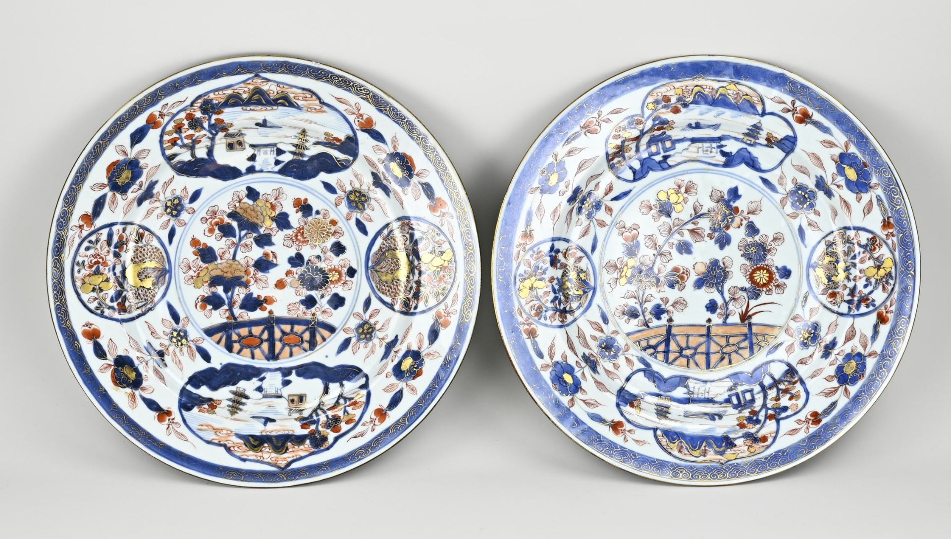 Two Chinese dishes Ø 35.5 cm.