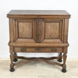 Oak cross base cabinet