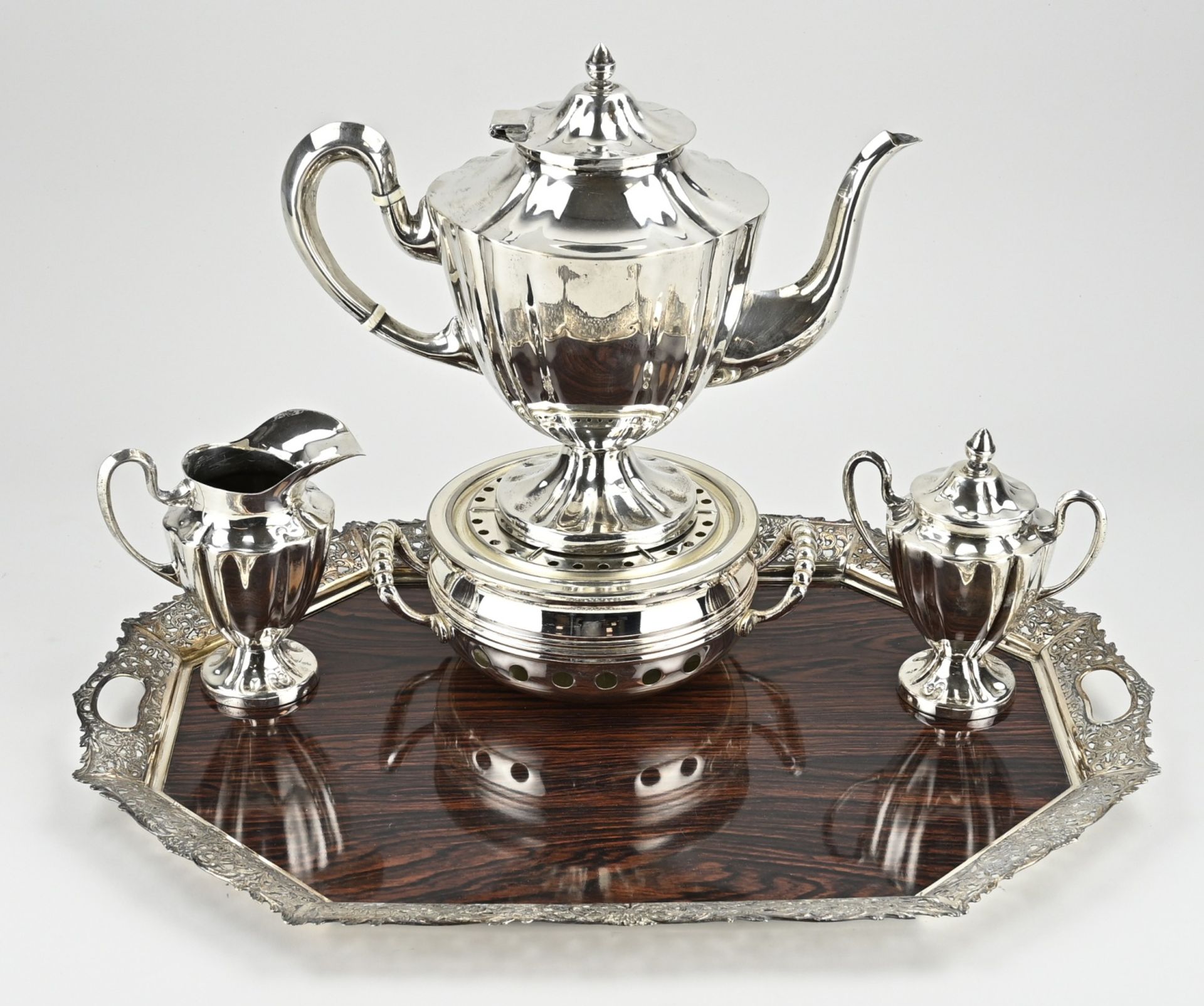 5-piece plated tea set