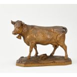 Wood carved cow by Fritz Buri