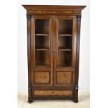 Burr walnut display cabinet, 1880