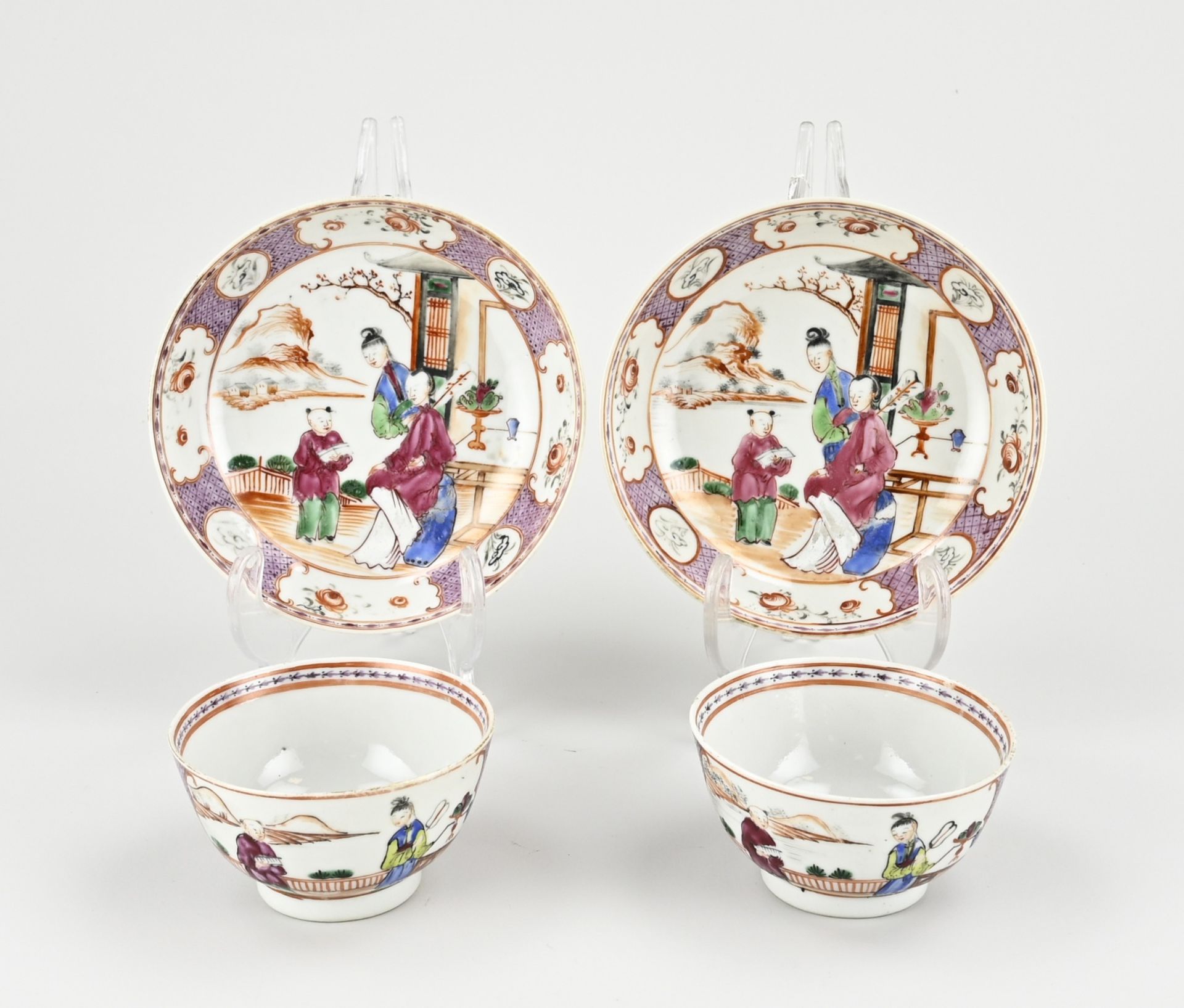 Two 18th century Chinese cups and saucers