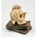 Memento mori wooden skull