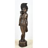 Woodcarved Balinese figure, H 158 cm.