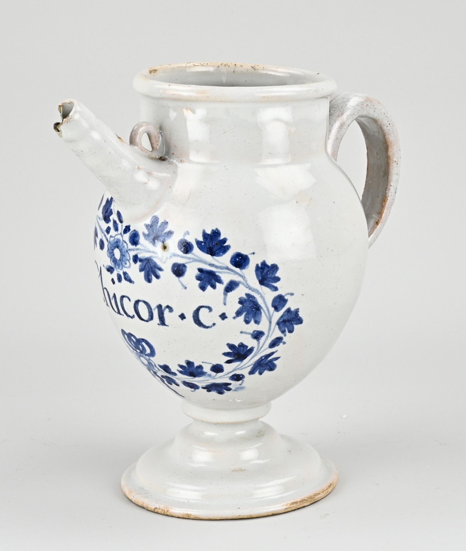 18th century Delft syrup pot