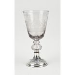 18th century goblet with silver grinding