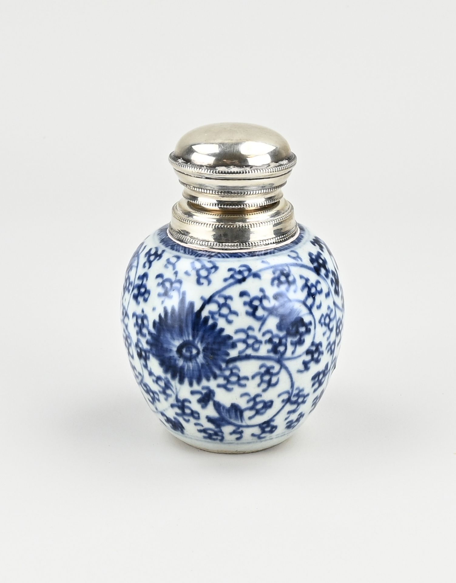 Chinese tea caddy with silverware