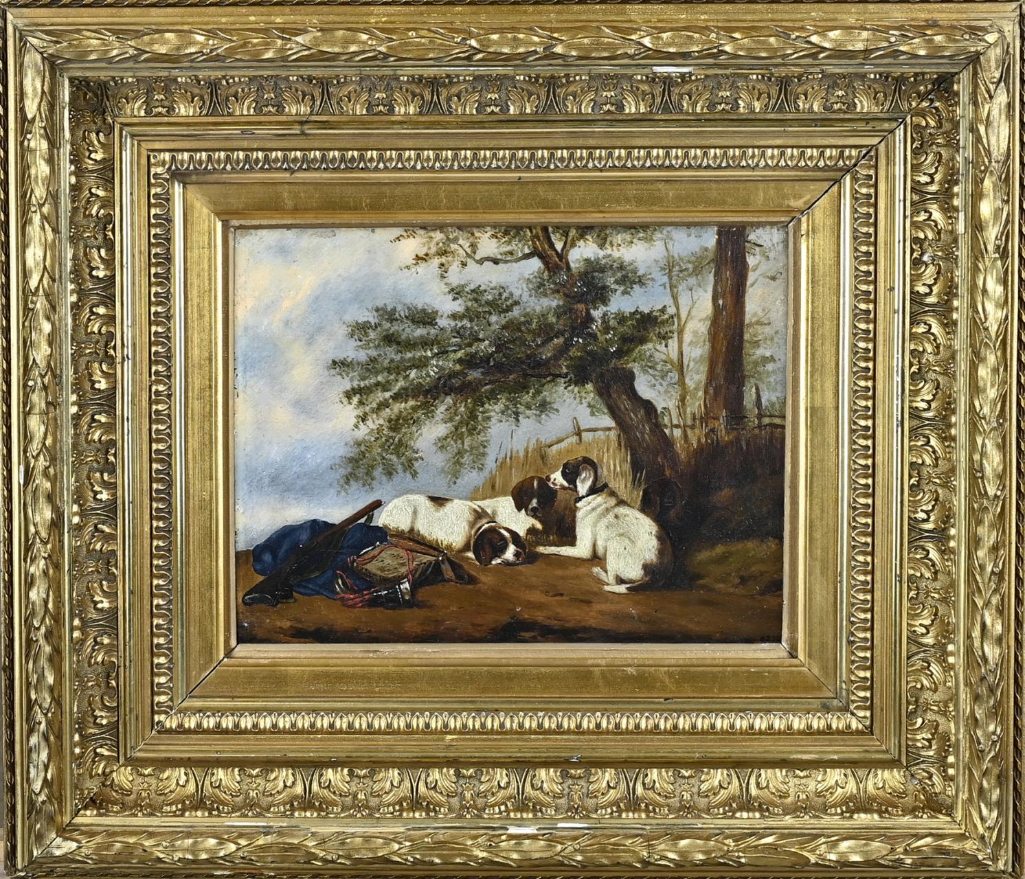 Attributed to Carolus Duran, Hunting Dogs Resting