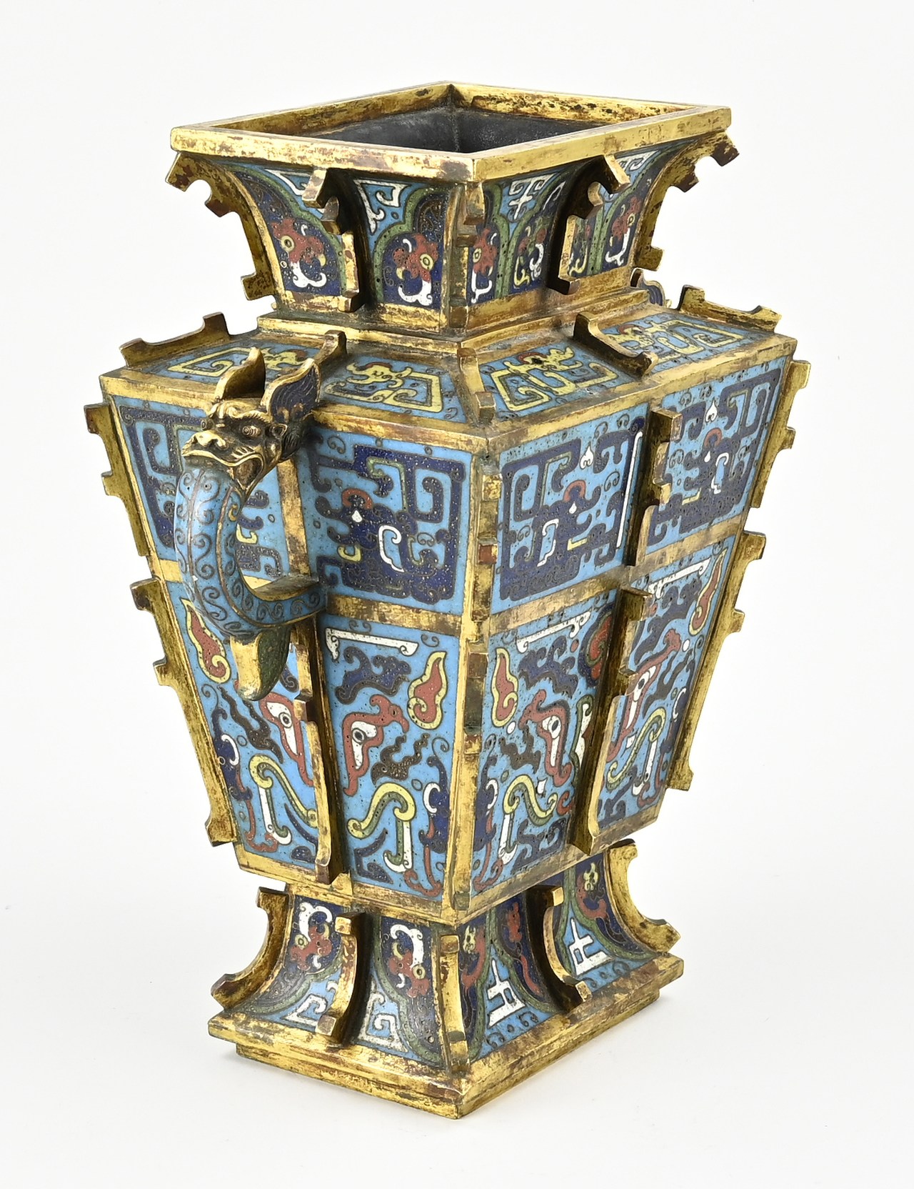 Chinese bronze vase, H 27.6 cm. - Image 2 of 3