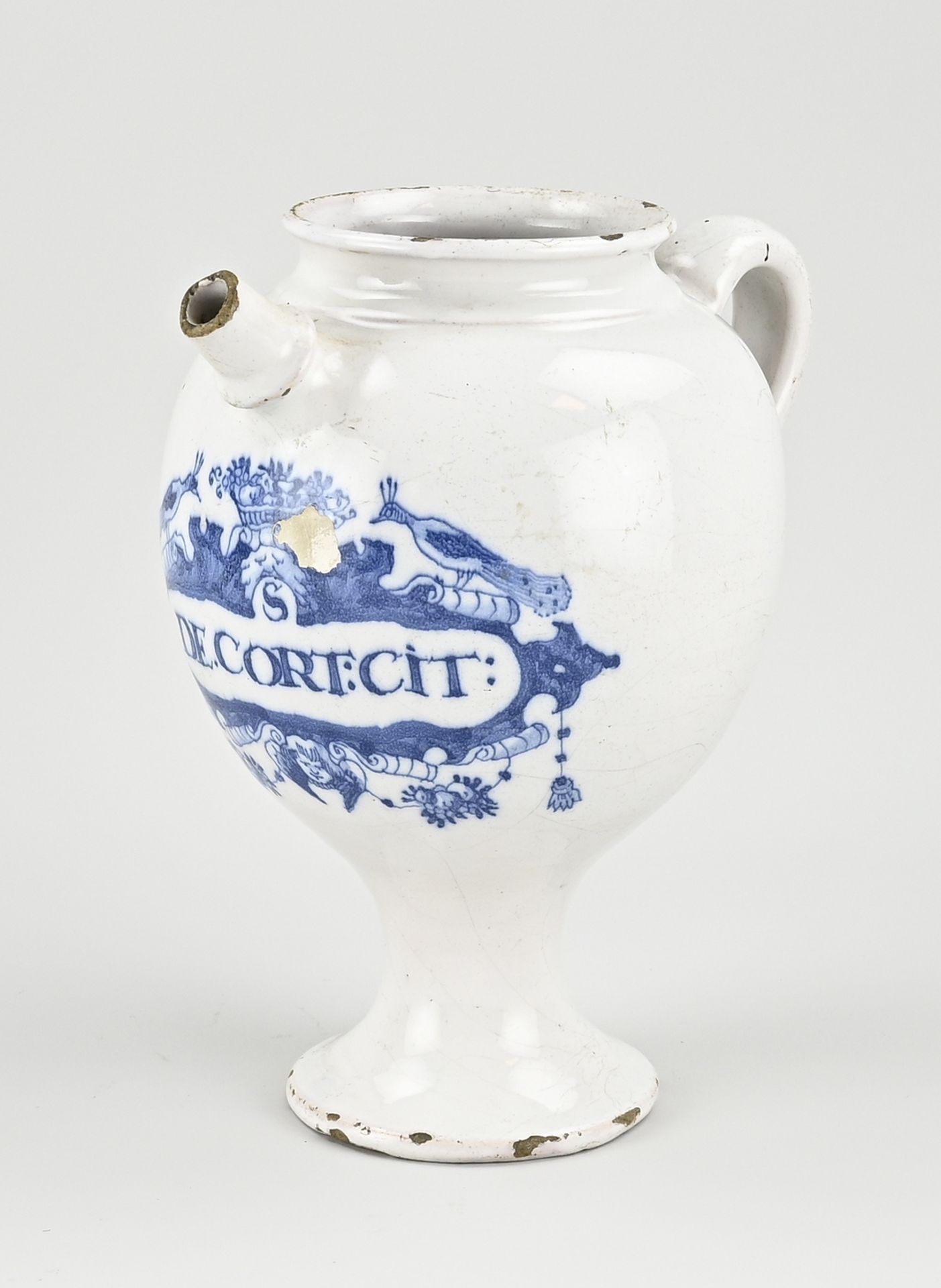 18th century Delft syrup jug, H 24 cm.