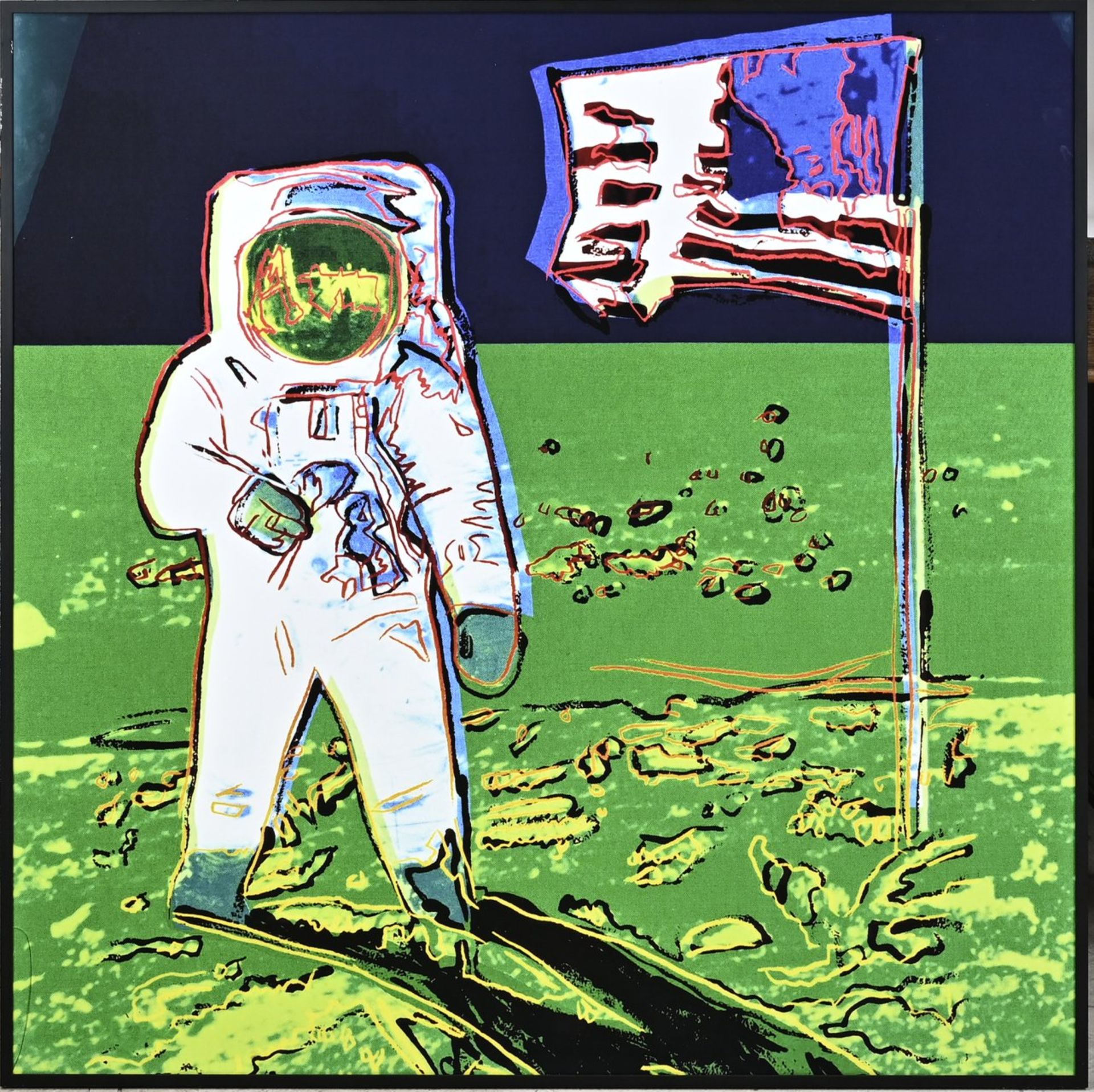 Lithograph in the style of Andy Warhol, Man on the moon