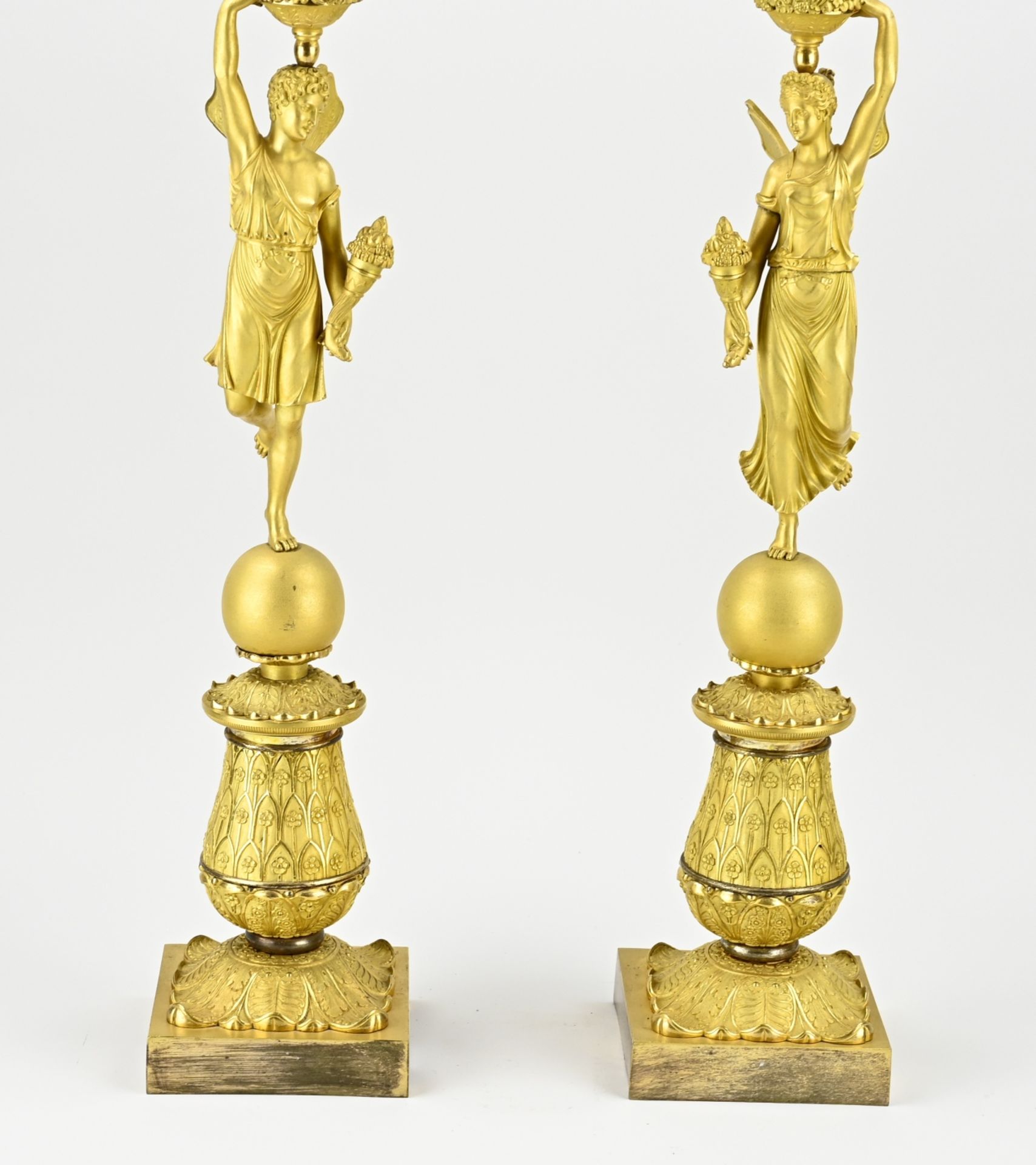 Two rare empire candlesticks, H 66 cm. - Image 4 of 4