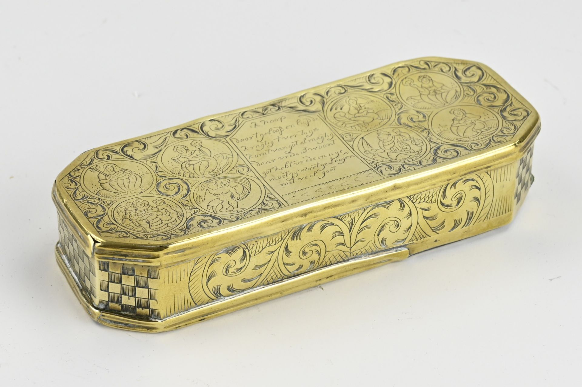 18th century brass tobacco box