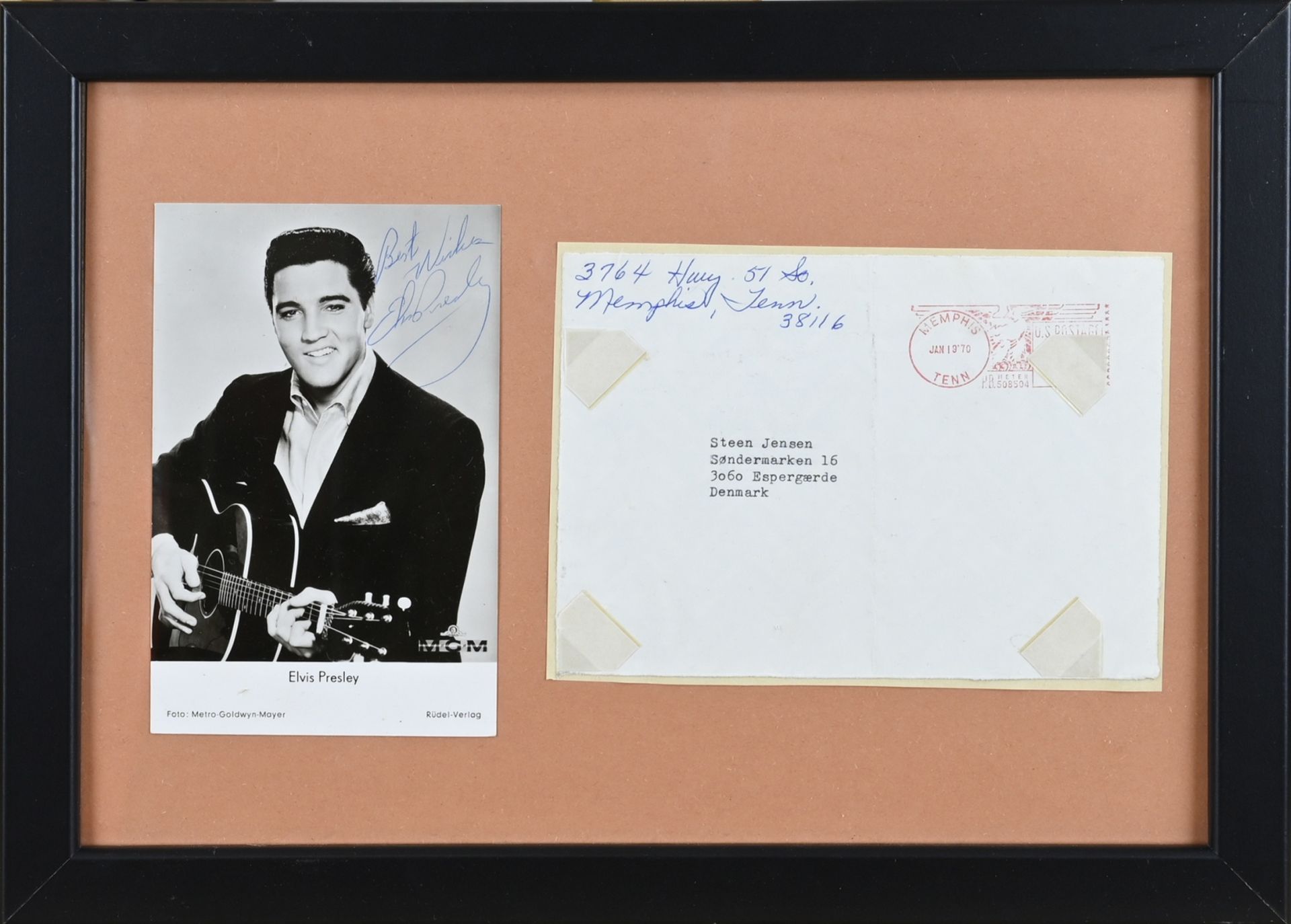 Postcard Elvis Presley + signature
