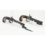 Set of rare pistols with bayonet