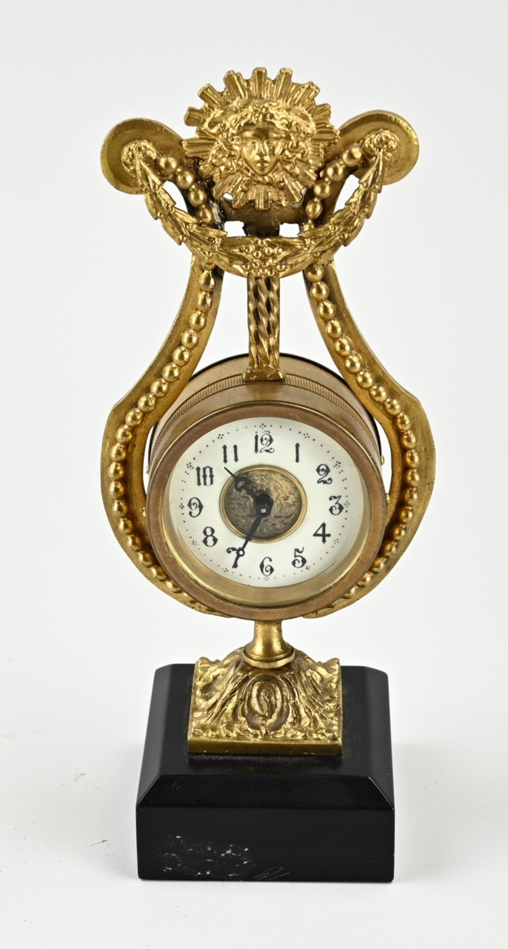 Lyra table clock, late 20th century