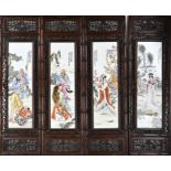 Four large Chinese plaques, 121 x 36 cm.