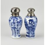 2x Chinese vase with silver cap