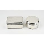 Set of two silver biscuit tins