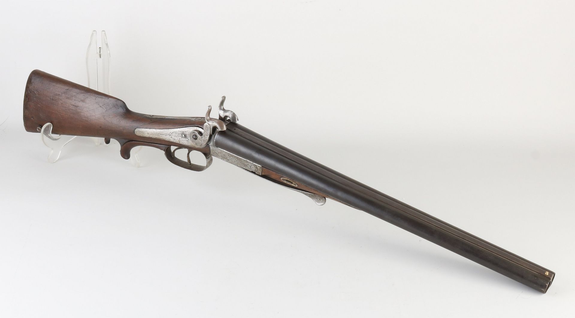 Antique pinfire rifle, L 76 cm.