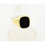 Gold signet ring with onyx