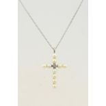 White gold necklace with cross