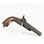 Double barrel pistol, L 22 cm.